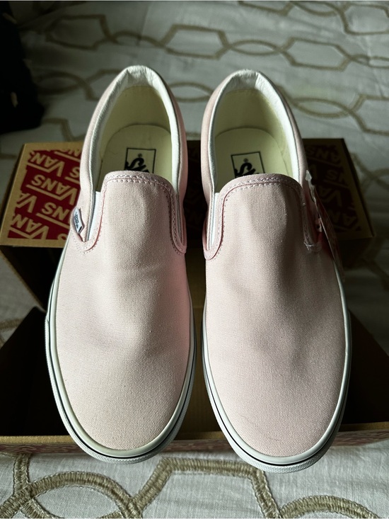 Vans Shoes - Vans Pink Canvas Slip-On Loafers